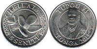 coin Tonga 5 seniti 2015