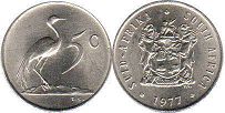 coin South Africa 5 cents 1977