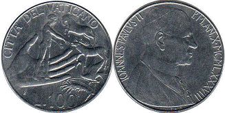 moneta Vatican 100 lire 1988