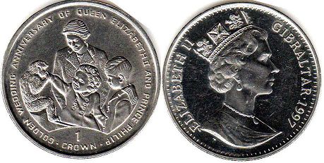coin Gibraltar crown 1997