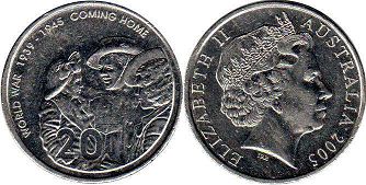 australian commemmorative coin 20 cents 2005