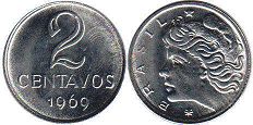 coin Brazil 2 centavos 1969