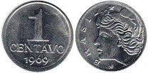 coin Brazil 1 centavo 1969