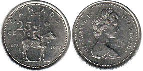 pièce de monnaie canadian commémorative pièce de monnaie 25 cents 1973