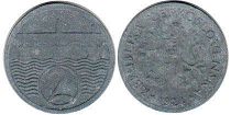 coin Czechoslovakia 2 halere 1924