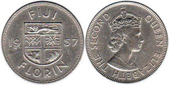 coin Fiji 1 florin 1957
