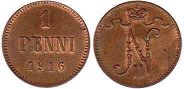 mynt Finland 1 penni 1916