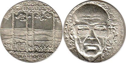 mynt Finland 10 markkaa 1975