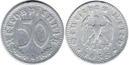 coin Nazi Germany 50 pfennig 1935