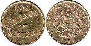 moneda antigua Guatemala 2 centavos 1932