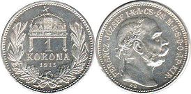 coin Hungary 1 korona 1915