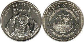 coin Liberia 1 dollar 2005