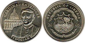 coin Liberia 1 dollar 2005