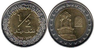 coin Libya 1/2 dinar 2014