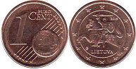 moneta Lituania 1 euro cent 2015