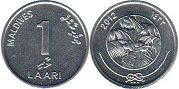 coin Maldives 1 laari 2012