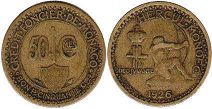 piece Monaco 50 centimes 1926