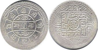 coin Nepal 2 mohar 1920