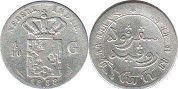 coin Netherlands East-Indies 1/10 gulden 1858