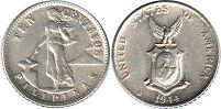 coin Philippines 10 centavos 1944
