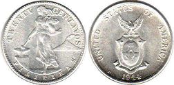 coin Philippines 20 centavos 1944