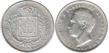 coin Portugal 500 reis 1888