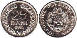 coin Romania 25 bani 1954