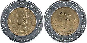coin San Marino 500 lire 1993