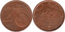 mynt Slovakien 2 euro cent 2009