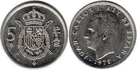 monnaie Espagne 5 pesetas 1975 (1980)