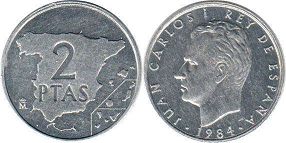 coin Spain 2 pesetas 1984