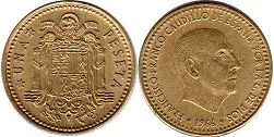 monnaie Espagne 1 peseta 1966 (1968)