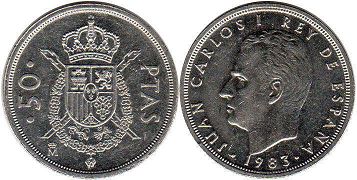 moneda España 50 pesetas 1983