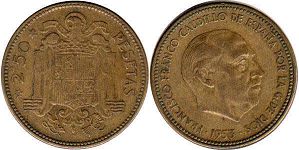 coin Spain 2.5 pesetas 1957 (1959)