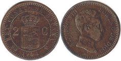 moneda España 2 céntimos 1904