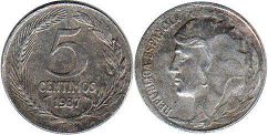 monnaie Espagne 5 centimos 1937