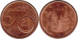 mince Španělsko 5 euro cent 2015
