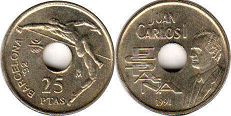 coin Spain 25 pesetas 1991