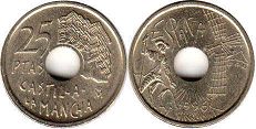 coin Spain 25 pesetas 1996