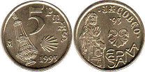 coin Spain 5 pesetas 1993