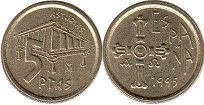 coin Spain 5 pesetas 1995