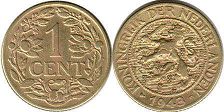 coin Surinam 1 cent 1943