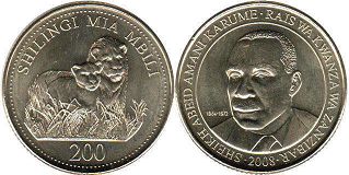 coin Tanzania 200 shillingi 2008