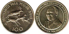 coin Tanzania 100 shillingi 2012