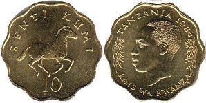coin Tanzania 10 senti 1984
