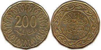 coin Tunisia 200 millim 2013