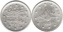 coin Turkey - Ottoman 2 kurush 1910