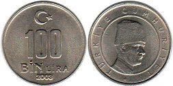 moneda Turkey 100000 lira 2003