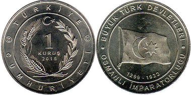 moneda Turquía 1 kurush 2015 Imperio Otomano