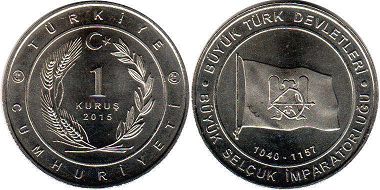 moneda Turquía 1 kurush 2015 Seljuq